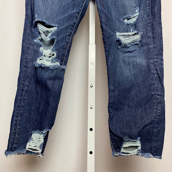 American Eagle Outfitters Womenʻs Distressed Denim Hi-Rise Jegging Crop Size 16 - Picture 2 of 10